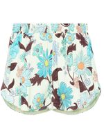 Stella McCartney short de sport à fleurs - Vert - thumbnail