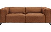 Goossens Bank Calvin cognac, micro leer, 3-zits, modern design