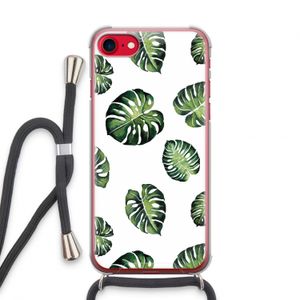 Tropische bladeren: iPhone SE 2020 Transparant Hoesje met koord