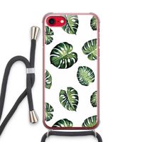Tropische bladeren: iPhone SE 2020 Transparant Hoesje met koord