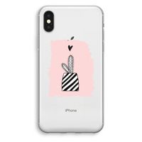 Zwart-wit cactus: iPhone XS Transparant Hoesje