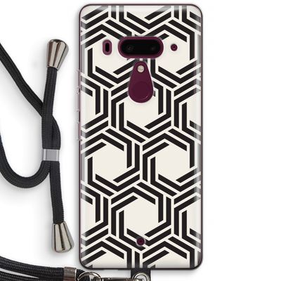 Geometrisch patroon: HTC U12+ Transparant Hoesje met koord