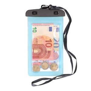 Waterdichte geldbuidel/ moneybelt nektasje blauw   -