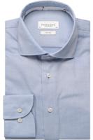 Profuomo Slim Fit Overhemd blauw, Effen - thumbnail