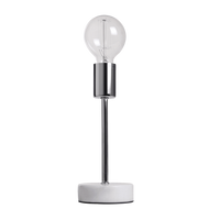 Scandinavische Tafellamp Finland 25 cm 1 Lichts Glans Chroom Met Wit Marmeren Voet - thumbnail