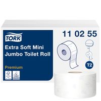 Toiletpapier Tork Mini jumbo T2 premium 3-laags 12x120mtr wit 110255 - thumbnail
