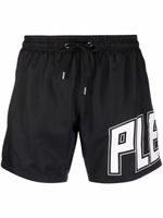 Philipp Plein short de bain à logo imprimé - Noir