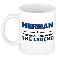 Herman cadeau mok - man myth legend - naam koffiemok - 300 ml - collega - vaderdag