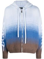 GCDS hoodie à motif en jacquard - Bleu