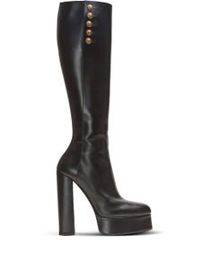 Balmain bottes Brune en cuir - Noir