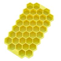 2 stuks 37 rasters ijsblokjes honingraat ijs maker formulier DIY Mould popsicle mallen yoghurt Ijsbak koelkast behandelt vriezer (geel)