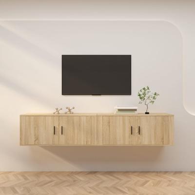 Tv-wandmeubels 2 st 100x34,5x40 cm sonoma eikenkleurig