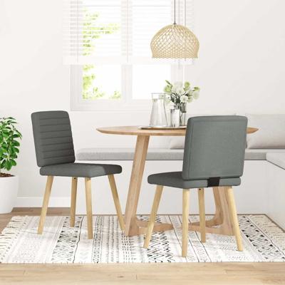 Eetkamerstoelen 2 st stof donkergrijs