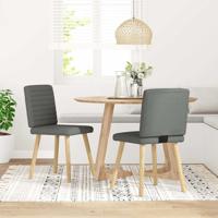 Eetkamerstoelen 2 st stof donkergrijs Eetkamerstoelen 2 st stof donkergrijs
