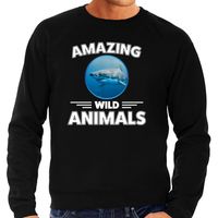 Sweater haaien amazing wild animals / dieren trui zwart voor heren