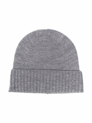 POLO RALPH LAUREN KIDS bonnet en laine à bords nervurés - Gris