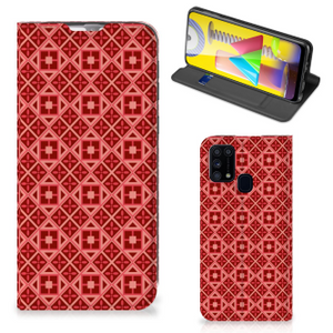 Samsung Galaxy M31 Hoesje met Magneet Batik Rood