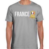 Verkleed T-shirt voor heren - France - grijs - voetbal supporter - themafeest - Frankrijk - thumbnail