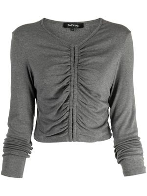 tout a coup cardigan crop à fronces - Gris