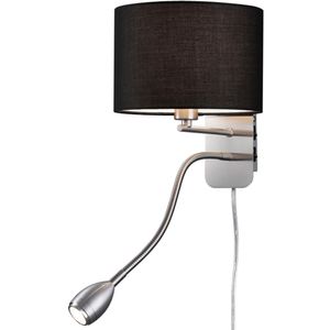 LED Wandlamp - Trion Hotia - E14 Fitting - 3W - Warm Wit 3000K - Rond - Mat Zwart - Aluminium - OSRAM LEDs