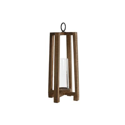 Kaarshouder Home ESPRIT Natuurlijk Kristal Mangohout 27 x 27 x 54 cm
