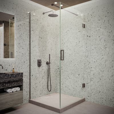 Saniclear Modern Iron douchecabine 80x80 met 80cm deur verouderd ijzer - gunmetal Saniclear Modern Iron douchecabine 80x80 met 80cm deur verouderd ijzer - gunmetal