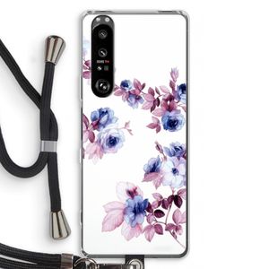 Waterverf bloemen: Sony Xperia 1 III Transparant Hoesje met koord