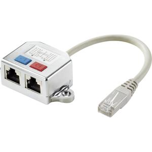 Renkforce RJ45 Netwerk T-adapter CAT 6 [2x RJ45-bus - 1x RJ45-stekker] 15.00 cm Metaal