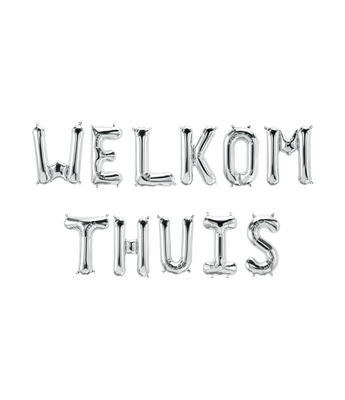 Folie Ballon - Welkom Thuis Letters Zilver