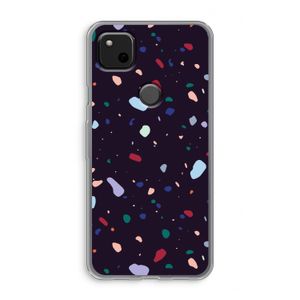 Dark Rounded Terrazzo: Google Pixel 4a Transparant Hoesje