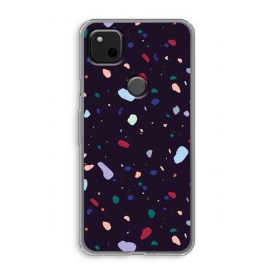 Dark Rounded Terrazzo: Google Pixel 4a Transparant Hoesje
