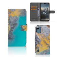Nokia C12 | Bookcase | Marble Blue Gold