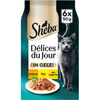 Sheba Kattenvoer Delices du Jour Gevogelte Selectie in gelei Natvoer 6 x 50 g bij Jumbo