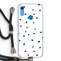 Blauwe stippen: Huawei Y6s Transparant Hoesje met koord