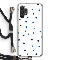 Blauwe stippen: Samsung Galaxy A32 5G Transparant Hoesje met koord
