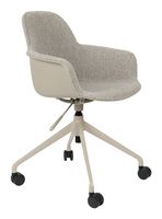 Zuiver Bureaustoel 'Albert Kuip' Met armleuning, Bouclé, kleur Taupe