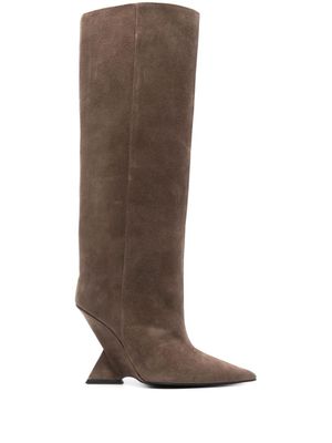 The Attico mules Cheope 105 mm en daim - Marron