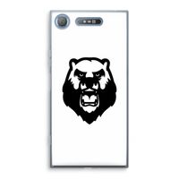 Angry Bear (white): Sony Xperia XZ1 Transparant Hoesje