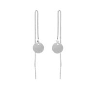 Karma Pull Through Doortrek Oorbellen Disc Zilver