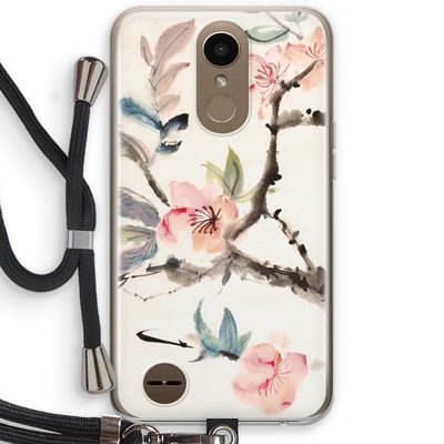 Japanse bloemen: LG K10 (2017) Transparant Hoesje met koord
