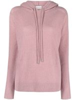 Moncler hoodie en maille nervurée à patch logo - PINK