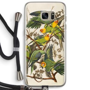 Carolinaparkiet: Samsung Galaxy S7 Edge Transparant Hoesje met koord