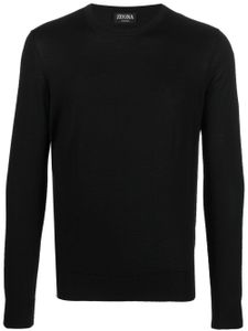 Zegna pull en cachemire mélangé à col rond - Noir