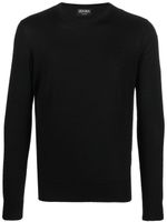 Zegna pull en cachemire mélangé à col rond - Noir