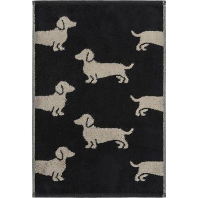 Cawö Cawo We love Dogs gemustert 6246 Handdoek 50x100 schwarz/beige