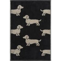 Cawö Cawo We love Dogs gemustert 6246 Handdoek 50x100 schwarz/beige