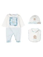 Roberto Cavalli Junior trousseau de naissance à imprimé graphique - Blanc