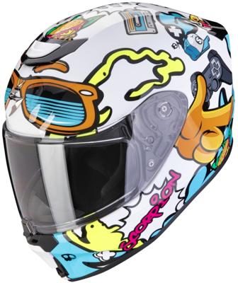 SCORPION EXO-Jnr Air Fun, Kinder motorhelm, Wit-blauw