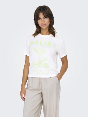 Only Onldina Life S/s Club Top Box Jrs T-shirts Bright White Malibu