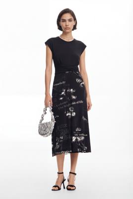 Midijurk met teksten - BLACK - M